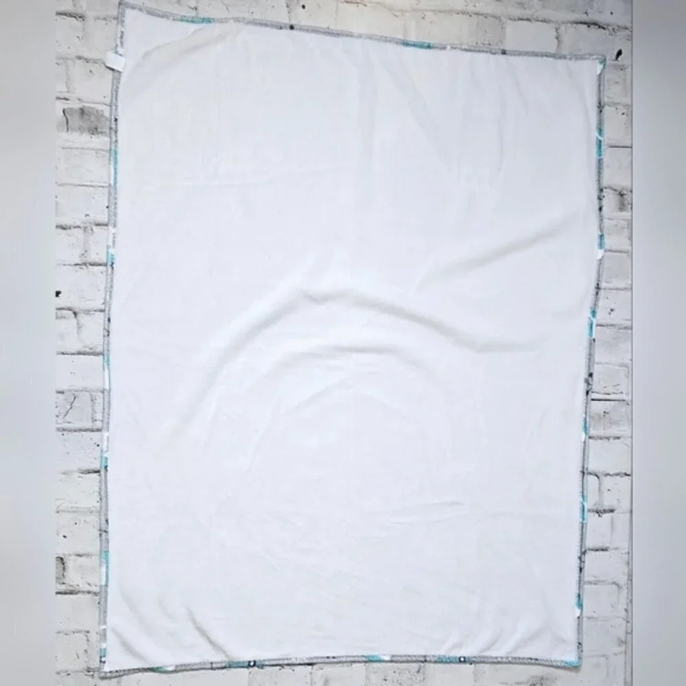 Retro Camper Trailer Fleece Throw Blanket Turquoise RV Cottage Cozy